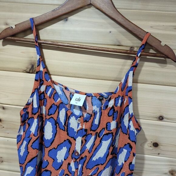Cabi Blouse Womens Small Multicolor #5040 Isla Cami Animal Print Button Front - Picture 2 of 10
